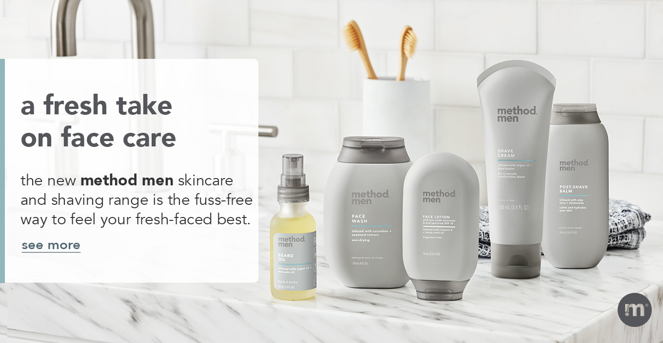 men's grooming teaser collection of face care products